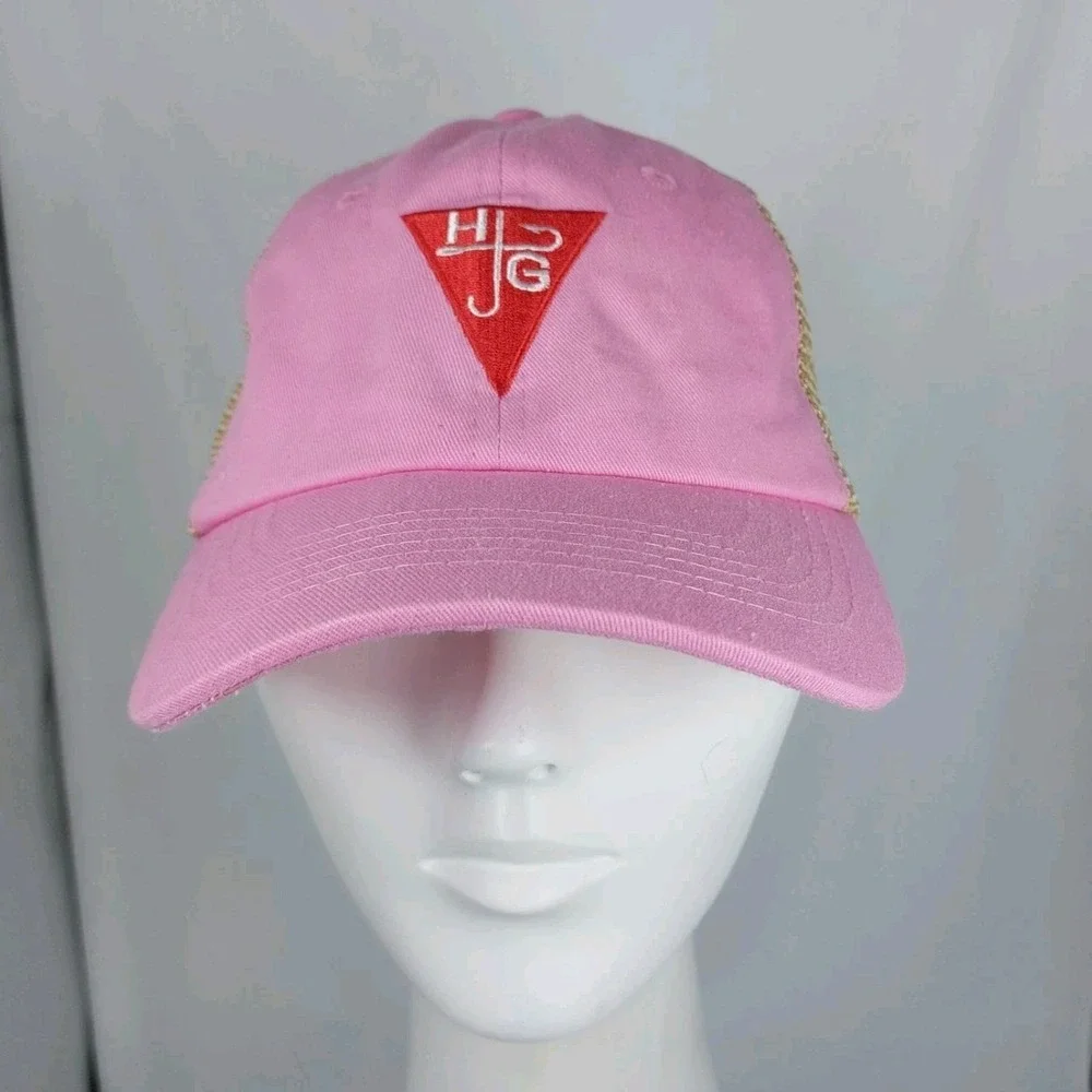HOOK + GAFF Watch Company Hat Mesh Cap Pink Tan Mesh Hook &‎ Loop Adjustable